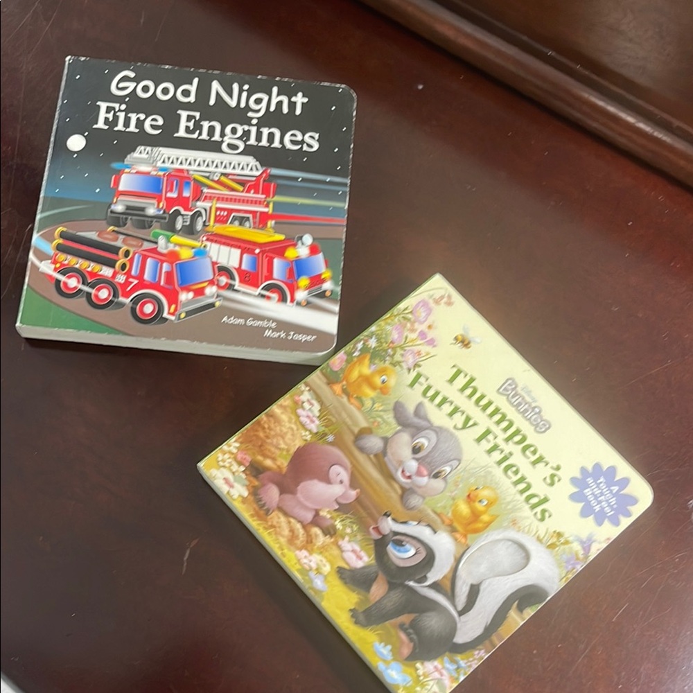 Disney Kids Hardback Books Thumper Friends Yellow Fire Truck Black Learning Toy